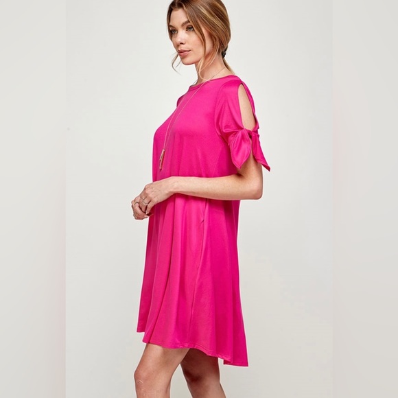 Ribbon Sleeve Knit Dress - Picture 7 of 11